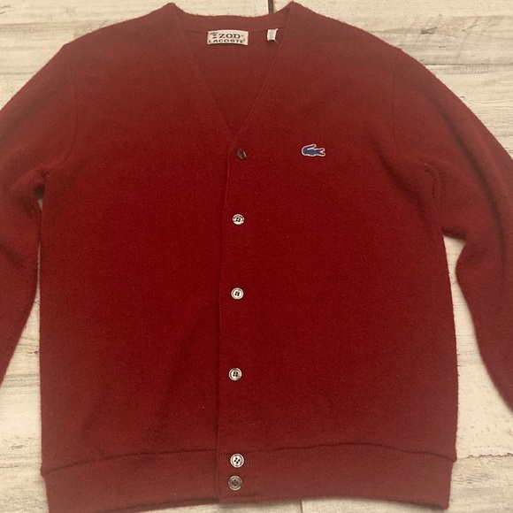 Izod Other - Vintage Men’s Size M Izod Men's Deep Red Cardigan Sweater